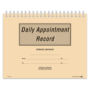 Daily Appointment Record Book - RL-98183-B - 50 Pages - Qty. 1
