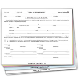 Trade-In Vehicle Combination Form - TIV-6 - Qty. 100