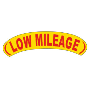 5851-05_Vinyl-Arch-Slogan-Stickers_Red-on-Yellow-Low-Mileage_P-WEB