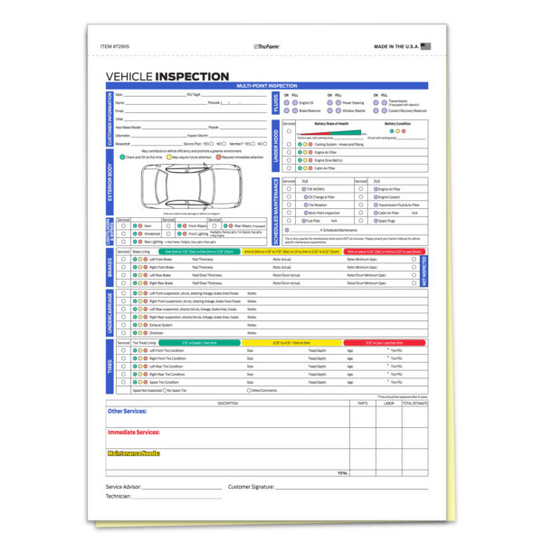 F Series Multi-Point Inspection - 2 Part - Qty. 250 - ASP Automotive ...
