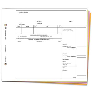 Universal Vehicle Invoice - VI-131N - 4 Part - Qty. 100