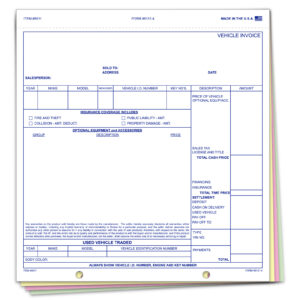 Universal Vehicle Invoice - 6131-4 - 4 Part - Qty. 100