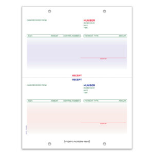 Laser Cash Receipt, Pre Printed - LZR-CR - Imprinted - Qty. 1 each