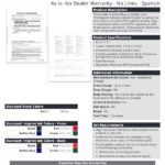 Peel-n-Seal 1-Part Buyers Guide – As-Is Dealer Warranty (No Lines) – Spanish